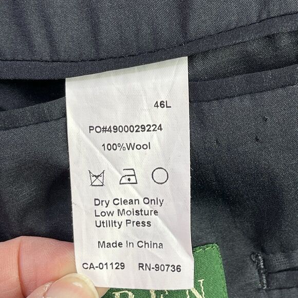 Lauren Ralph Lauren Jacket Men’s 46L Navy Blue Lined Wool Gold Tone Buttons - Picture 8 of 15